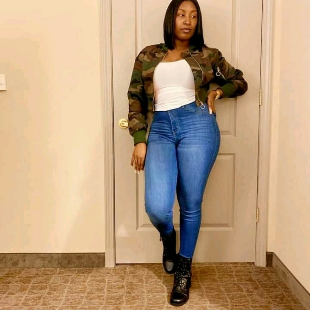 High rise skinny jeans